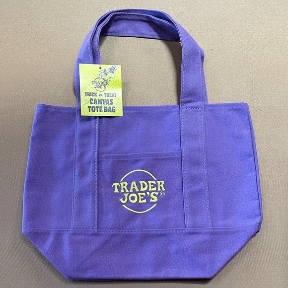 Trader Joe'S Handbags - Trader Joe's Purple Canvas Tote Bag